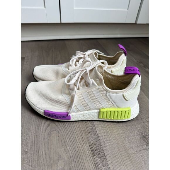 Adidas NMD R1 Boost Men’s Running Shoe Sneaker Size 9 Semi Solar White D96626 - Picture 2 of 10